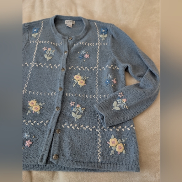 Granny Core Embroidered Floral Cardigan - Picture 2 of 7